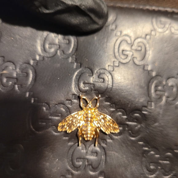 GUCCI Bee GG Interlocking Monogram Guccisima Brown Zippy Wallet AUTHENTIC - Picture 10 of 13